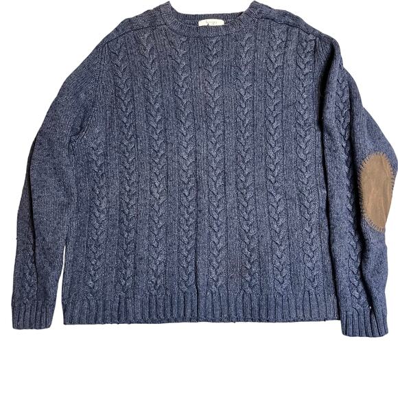 Turnbury‎ Wool Blend Cable Knit Sweater with Elbow Patches 48 / XL (2765) - Picture 1 of 4